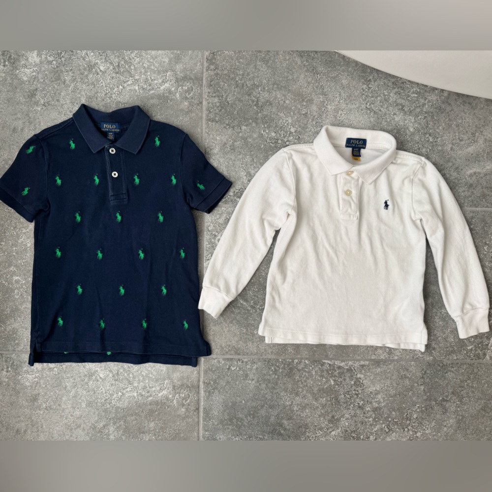 Polo Ralph Lauren polo bundle navy green logo long sleeves white 4T pre owned